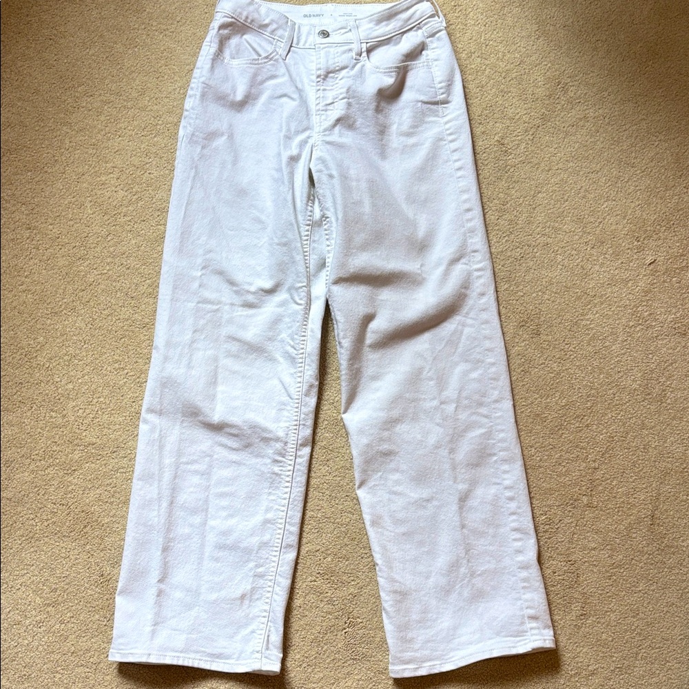 Old Navy High-Rise White Wide-Leg Pants